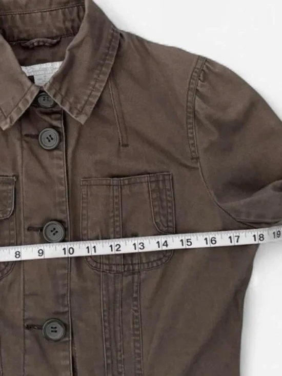 Charlotte Russe Brown Button-Front Jean Jacket - Picture 3 of 6